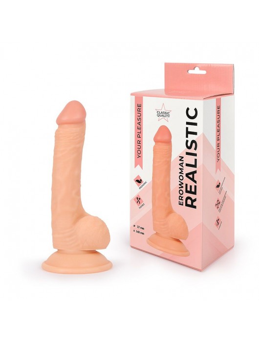 Реалистичный телесный фаллоимитатор Erowoman - Erowoman-Eroman
