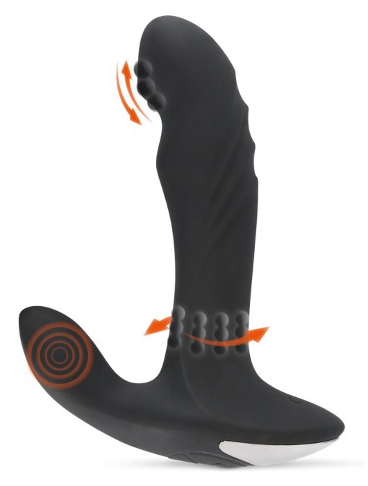 Черный вибромассажер простаты с функцией римминга Plug with Perineum Stimulator - 16,6 см. - Orion - в Бердске купить с доставкой