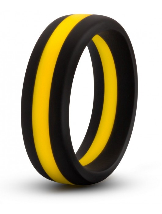 Черно-желтое силиконовое эрекционное кольцо Silicone Go Pro Cock Ring - Blush Novelties - в Бердске купить с доставкой