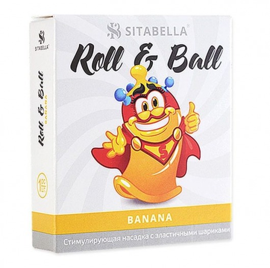 Стимулирующий презерватив-насадка Roll   Ball Banana - Sitabella - купить с доставкой в Бердске