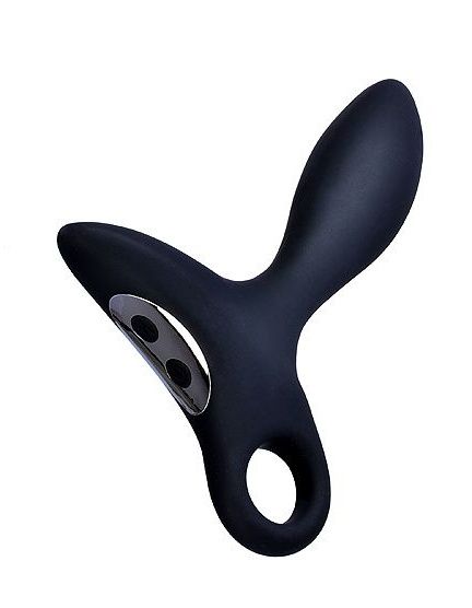 Черный силиконовый анальный вибромассажер Erokey с колечком-ограничителем - Erokay - в Бердске купить с доставкой