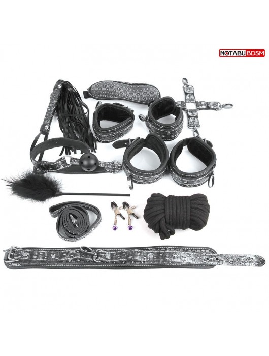 Чёрно-серебристый набор БДСМ - Notabu - купить с доставкой в Бердске