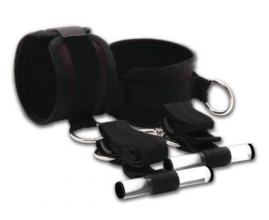 Черные фиксаторы с креплением к двери - Lux Fetish - купить с доставкой в Бердске