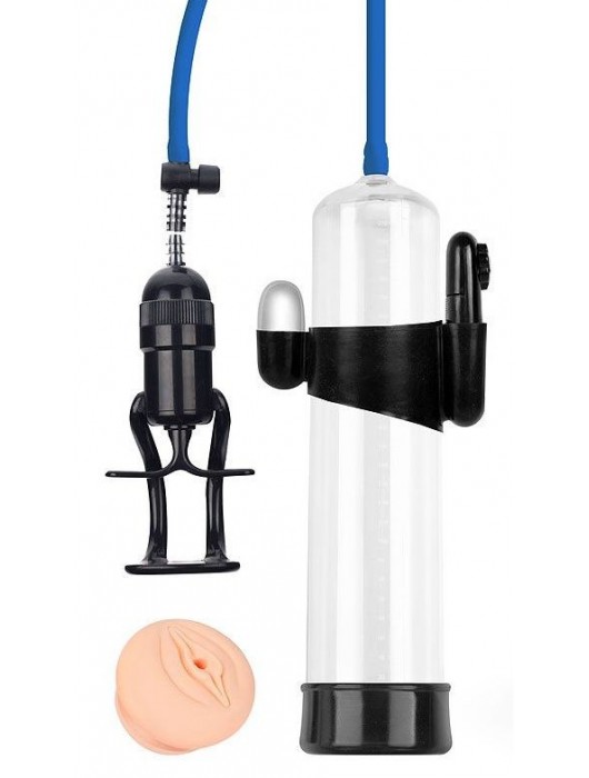 Прозрачная вакуумная вибропомпа Sex Expert с насадкой-вагиной - Sex Expert - в Бердске купить с доставкой