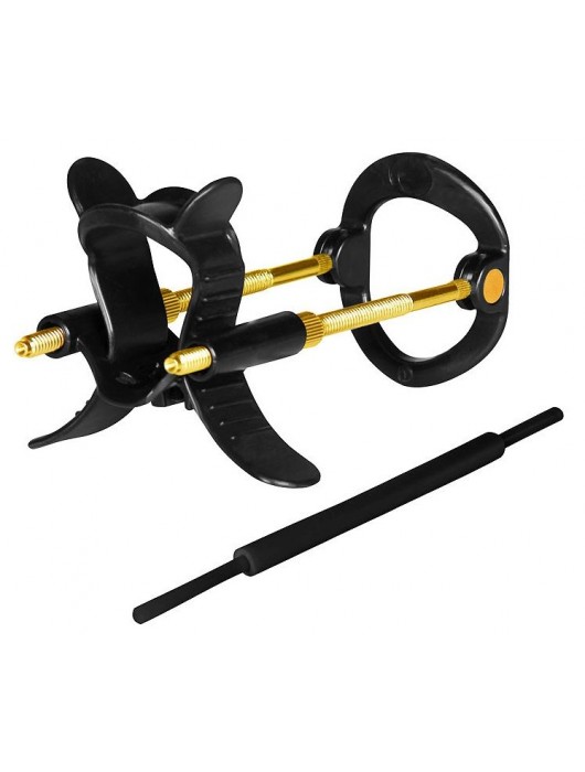 Черно-золотистый экстендер для пениса Sex Expert - Sex Expert - в Бердске купить с доставкой