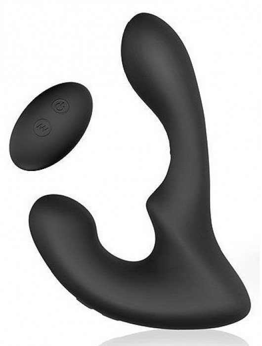Черный силиконовый вибромассажер простаты с пультом ДУ - Sex Expert - в Бердске купить с доставкой