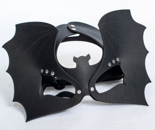 Черная кожаная маска на глаза  Летучая мышь - Sitabella - купить с доставкой в Бердске