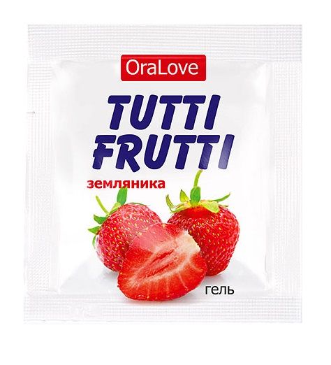 Пробник гель-смазки Tutti-frutti с земляничным вкусом - 4 гр. - Биоритм - купить с доставкой в Бердске