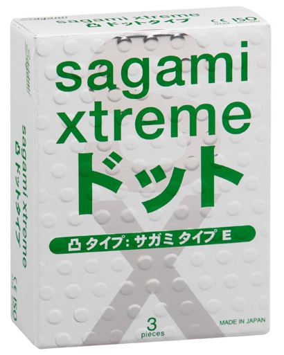 Презервативы Sagami Xtreme SUPER DOTS с точками - 3 шт. - Sagami - купить с доставкой в Бердске