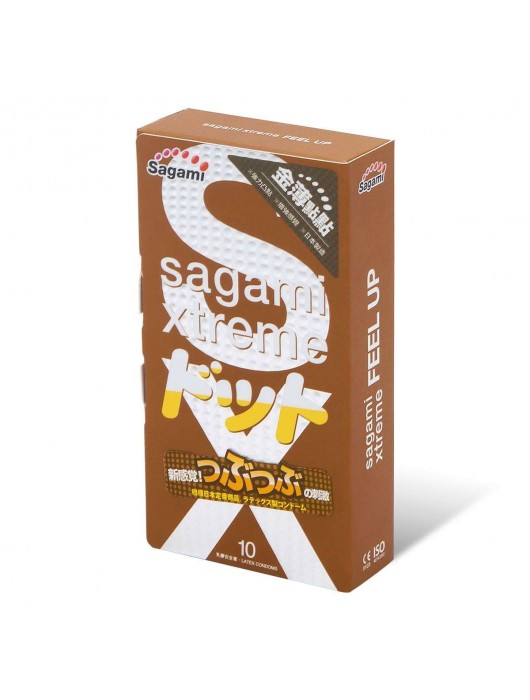 Презервативы Sagami Xtreme FEEL UP с точечной текстурой и линиями прилегания - 10 шт. - Sagami - купить с доставкой в Бердске