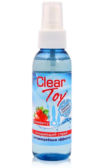 Очищающий спрей для игрушек CLEAR TOY Strawberry - 100 мл. - Биоритм - купить с доставкой в Бердске