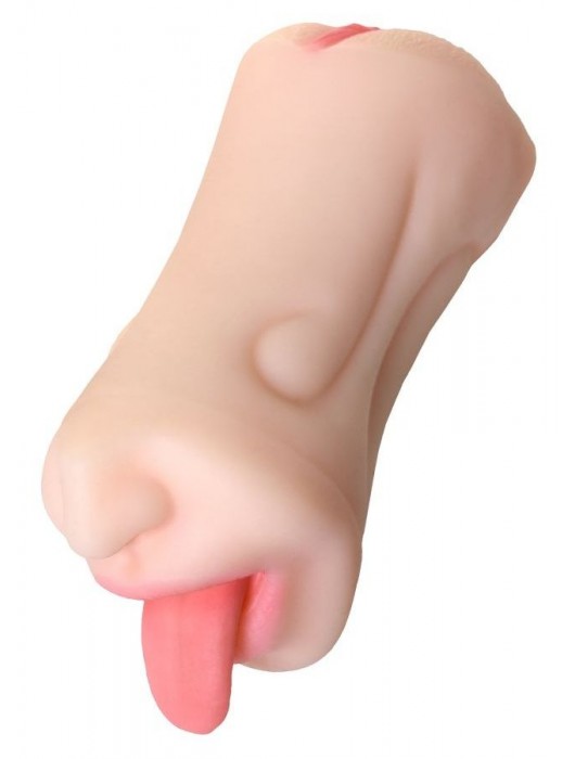 Телесный двусторонний мастурбатор Fruity Tongue - ротик и вагина - ToyFa - в Бердске купить с доставкой