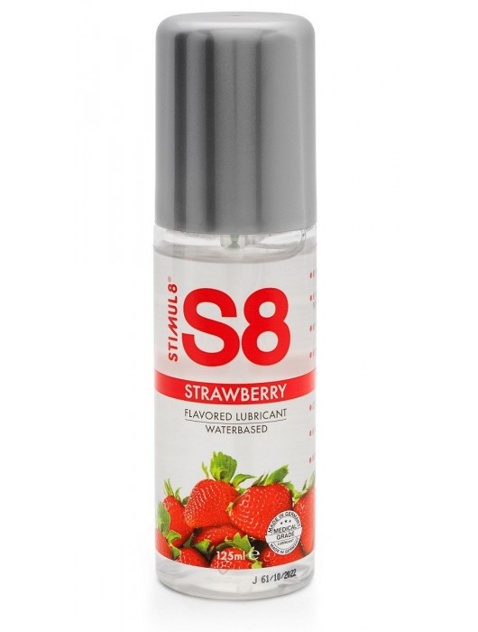Смазка на водной основе S8 Flavored Lube со вкусом клубники - 125 мл. - Stimul8 - купить с доставкой в Бердске