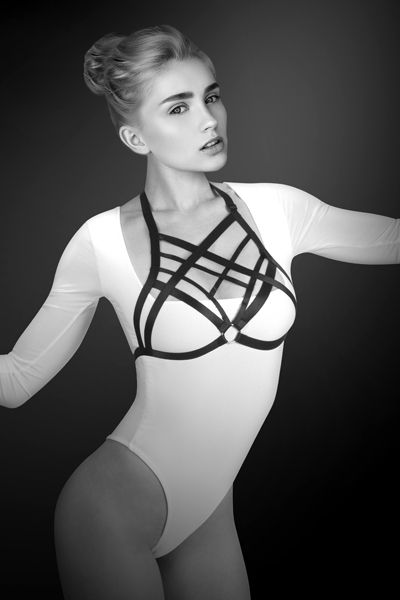 Черная упряжь на грудь Clara - Bijoux Pour Toi - купить с доставкой в Бердске