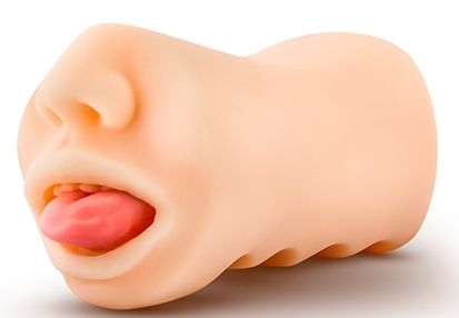 Телесный мастурбатор-ротик с язычком Oral Anne - Blush Novelties - в Бердске купить с доставкой