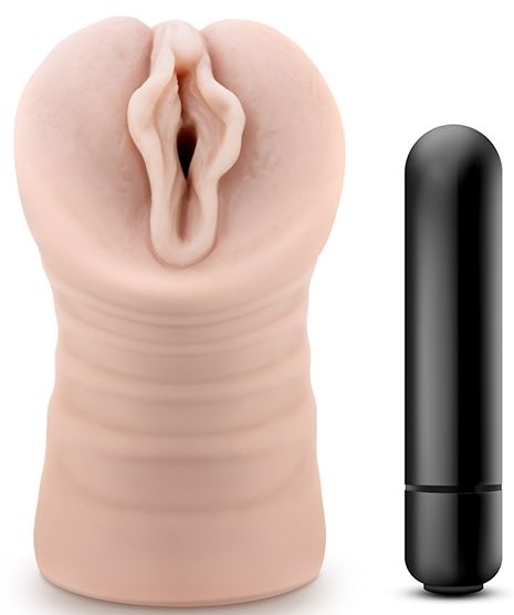 Телесный мастурбатор-вагина с вибропулей Ashley - Blush Novelties - в Бердске купить с доставкой