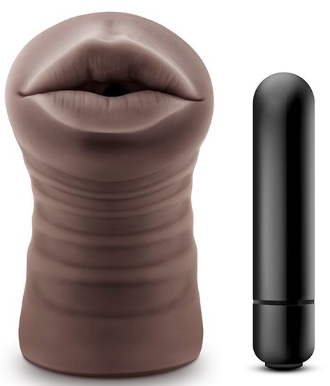 Коричневый мастурбатор-ротик Heather - Blush Novelties - в Бердске купить с доставкой