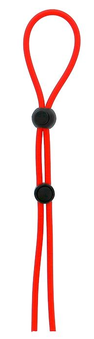 Красное лассо на пенис с двумя бусинами STRETCHY LASSO CAGE - Dream Toys - в Бердске купить с доставкой