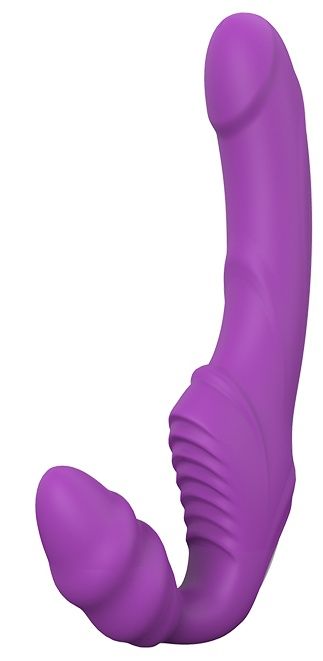 Фиолетовый безремневой вибрострапон DOUBLE DIPPER - Dream Toys - купить с доставкой в Бердске