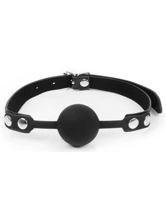 Черный кляп-шарик с регулируемым ремешком - Notabu - купить с доставкой в Бердске