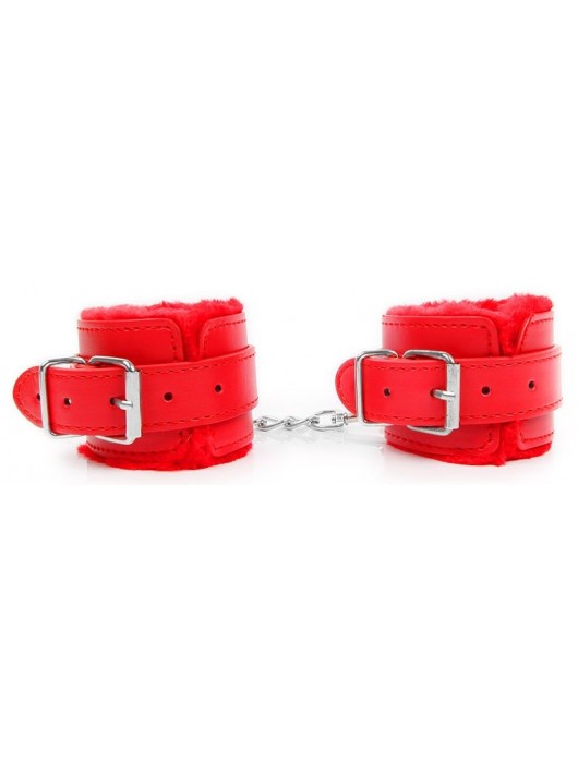 Красные мягкие наручники на регулируемых ремешках - Notabu - купить с доставкой в Бердске