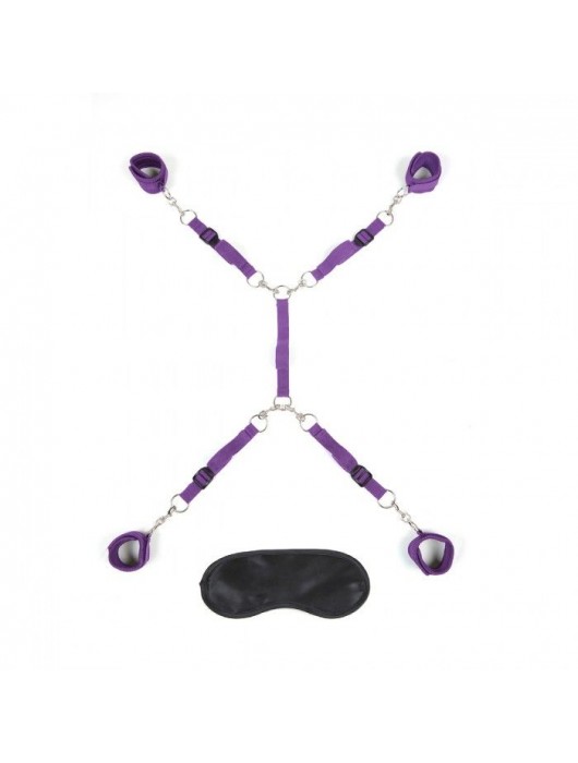 Фиолетовый набор фиксаций на кровати Classic Bedspreader - Lux Fetish - купить с доставкой в Бердске