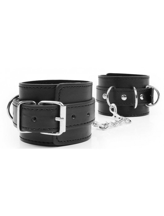 Черные оковы на регулируемых ремешках с цепочкой - Notabu - купить с доставкой в Бердске