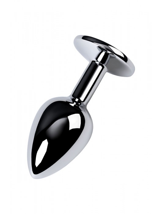 Серебристая конусовидная анальная пробка с фиолетовым кристаллом - 7 см. - ToyFa - купить с доставкой в Бердске