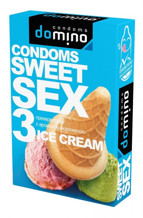 Презервативы для орального секса DOMINO Sweet Sex с ароматом мороженого - 3 шт. - Domino - купить с доставкой в Бердске