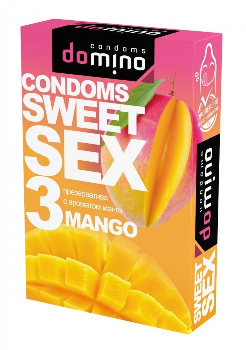 Презервативы для орального секса DOMINO Sweet Sex с ароматом манго - 3 шт. - Domino - купить с доставкой в Бердске