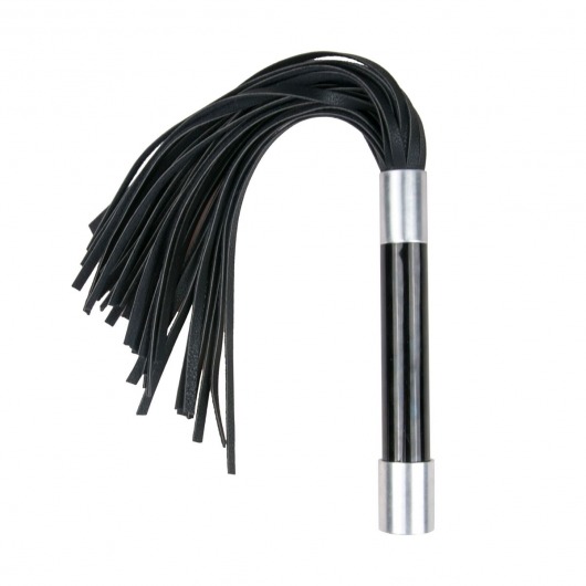 Черная плеть Easytoys Flogger With Metal Grip - 38 см. - Easy toys - купить с доставкой в Бердске