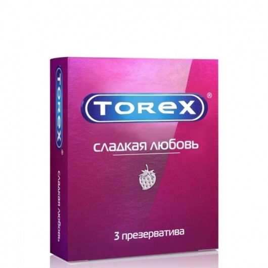Презервативы Torex  Сладкая любовь  с ароматом клубники - 3 шт. - Torex - купить с доставкой в Бердске
