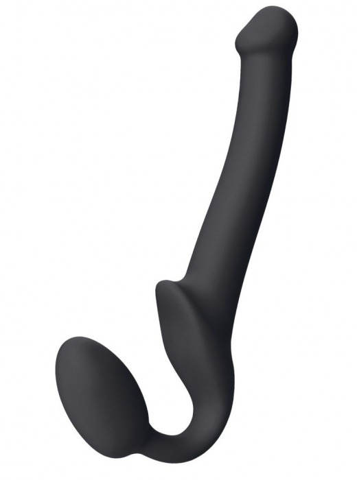 Черный безремневой страпон Silicone Bendable Strap-On S - Strap-on-me - купить с доставкой в Бердске