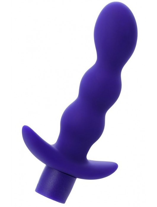 Синий анальный вибратор с загнутой головкой ADORE - 15 см. - ToyFa