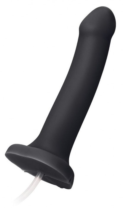 Черный фаллос с имитацией эякуляции Silicon Cum Dildo L - 19,6 см. - Strap-on-me - купить с доставкой в Бердске