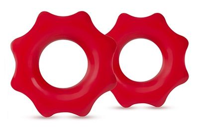 Набор из 2 красных фигурных эрекционных колец NUTZ - Blush Novelties - в Бердске купить с доставкой