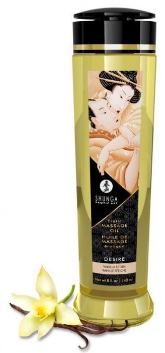 Массажное масло с ароматом ванили Desire - 240 мл. - Shunga - купить с доставкой в Бердске