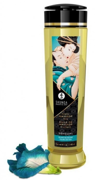 Массажное масло Sensual с цветочным ароматом - 240 мл. - Shunga - купить с доставкой в Бердске