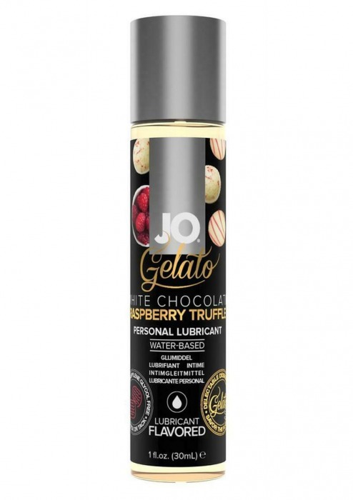 Лубрикант с ароматом трюфелей из белого шоколада и малины JO GELATO WHITE CHOCOLATE RASPBERRY TRUFFLE - 30 мл. - System JO - купить с доставкой в Бердске