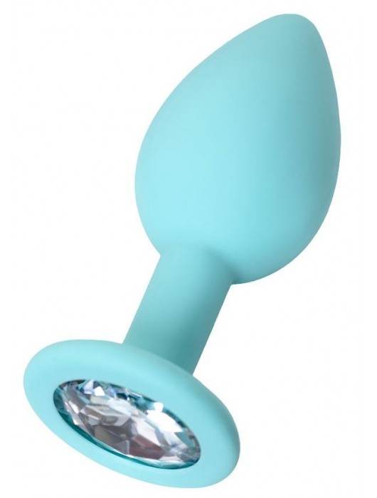 Мятная анальная пробка с прозрачным кристаллом Brilliant - 7 см. - ToyFa - купить с доставкой в Бердске