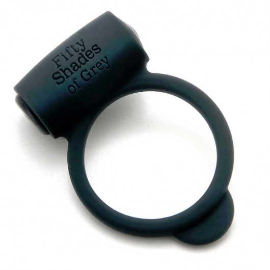 Темно-серое эрекционное кольцо Vibrating Love Ring с вибрацией - Fifty Shades of Grey - в Бердске купить с доставкой