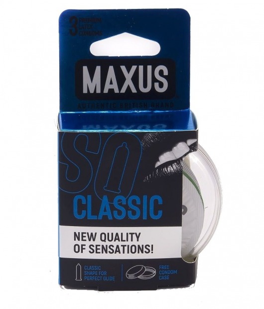 Классические презервативы в пластиковом кейсе MAXUS Classic - 3 шт. - Maxus - купить с доставкой в Бердске