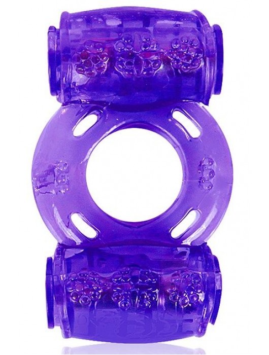 Фиолетовое эрекционное кольцо в двумя вибропулями - Erowoman-Eroman - в Бердске купить с доставкой