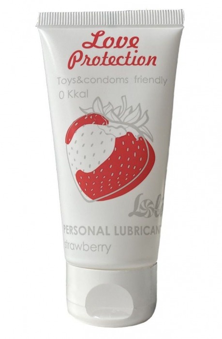Лубрикант на водной основе с ароматом малины Love Protection Strawberry - 50 мл. - Lola Games - купить с доставкой в Бердске