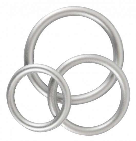 Набор из 3 эрекционных колец под металл Metallic Silicone Cock Ring Set - Orion - в Бердске купить с доставкой