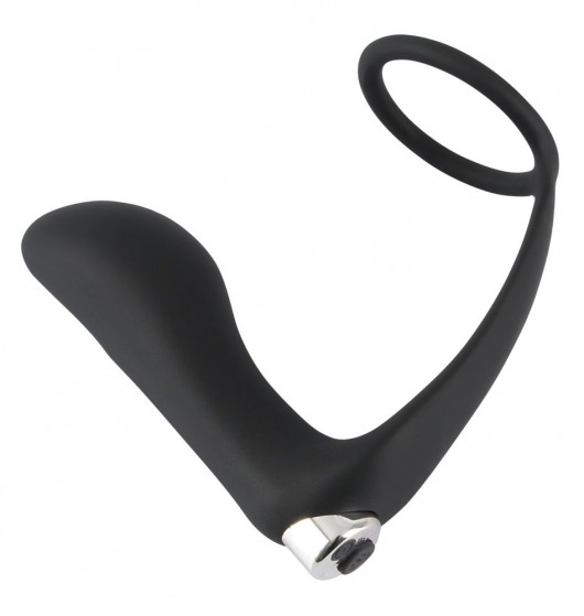 Черное эрекционное кольцо с анальной вибропробкой Vibrating Ring   Plug - Orion - в Бердске купить с доставкой