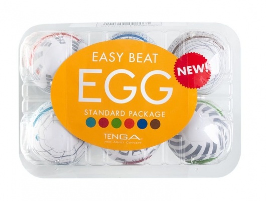 Набор из 6 мастурбаторов Tenga EGG Easy Beat с различным рельефом - Tenga - в Бердске купить с доставкой