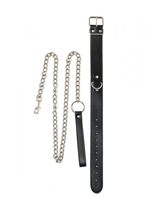 Черный ошейник с поводком Wild - Lola Games - купить с доставкой в Бердске