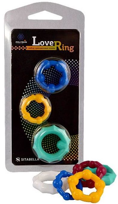 Набор из 3 цветных эрекционных колец Love Ring - Sitabella - в Бердске купить с доставкой