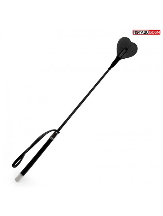 Черный стек с наконечником-сердечком - 54 см. - Notabu - купить с доставкой в Бердске